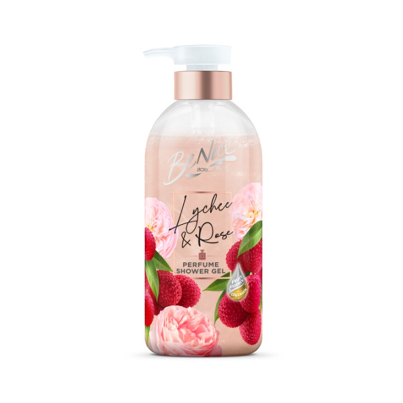 BENICE PERFUME SHOWER GEL LYCHEE & ROSE 450 ML. PINK