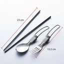 Thumbnail 2 of ชุดช้อนส้อมสแตนเลสพับได้พกพา || Stainless Steel Foldable Cutlery Set (Fork - Spoon)
