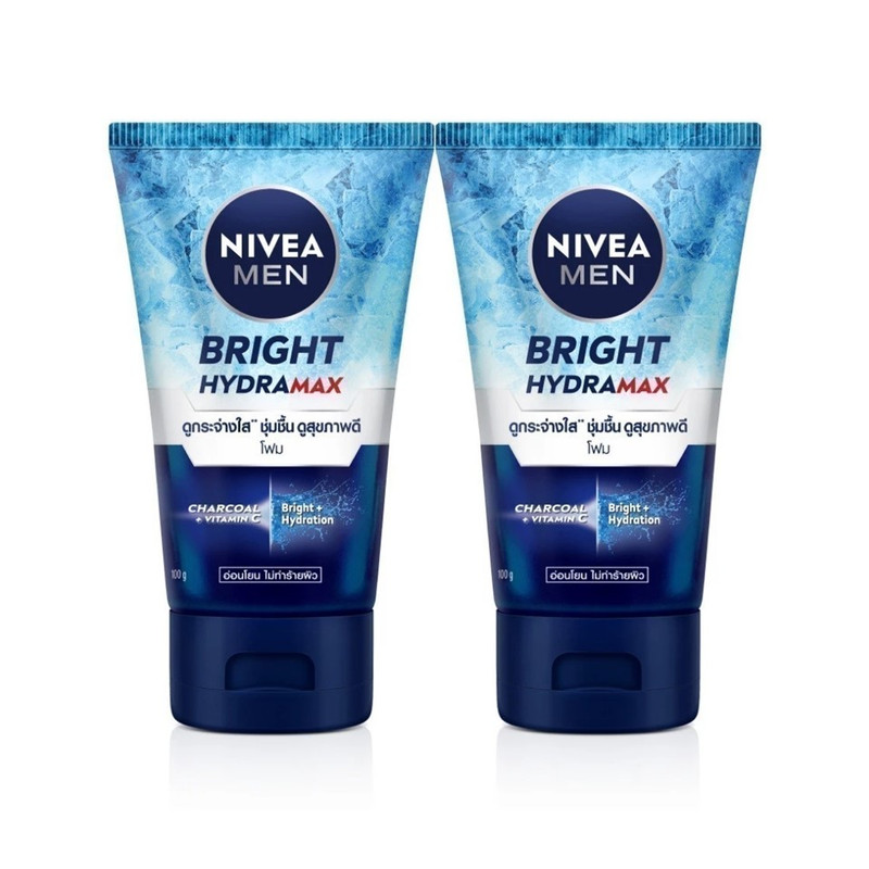 NIVEA MEN Bright Hydramax Facial Foam 100 g x 2