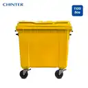 Thumbnail 1 of ถังขยะพลาสติก สีเหลือง มีล้อ หูพลาสติก 1,100 ลิตร - CHINTER F522-S946-C01