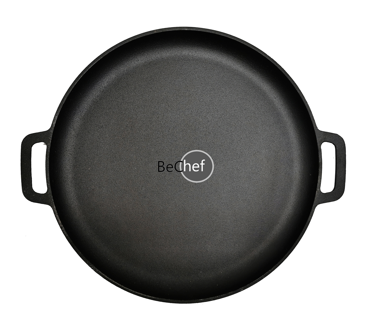Bechef กระทะ กระทะทรงแบน 2 หู ทำโรตี เครป กระทะย่าง ทำจากเหล็กหล่อ ร้อนเร็ว ทนทาน ใช้ได้กับเตาทุกประเภท ไร้สารเคมีเคลือบผิว
