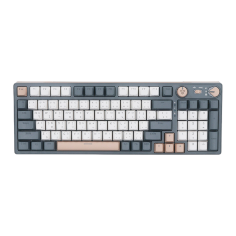 WIRELESS KEYBOARD (คีย์บอร์ดไร้สาย) FANTECH ATOM PRO96 MK914 (SATURN) (BLUE SWITCH RGB EN/TH)