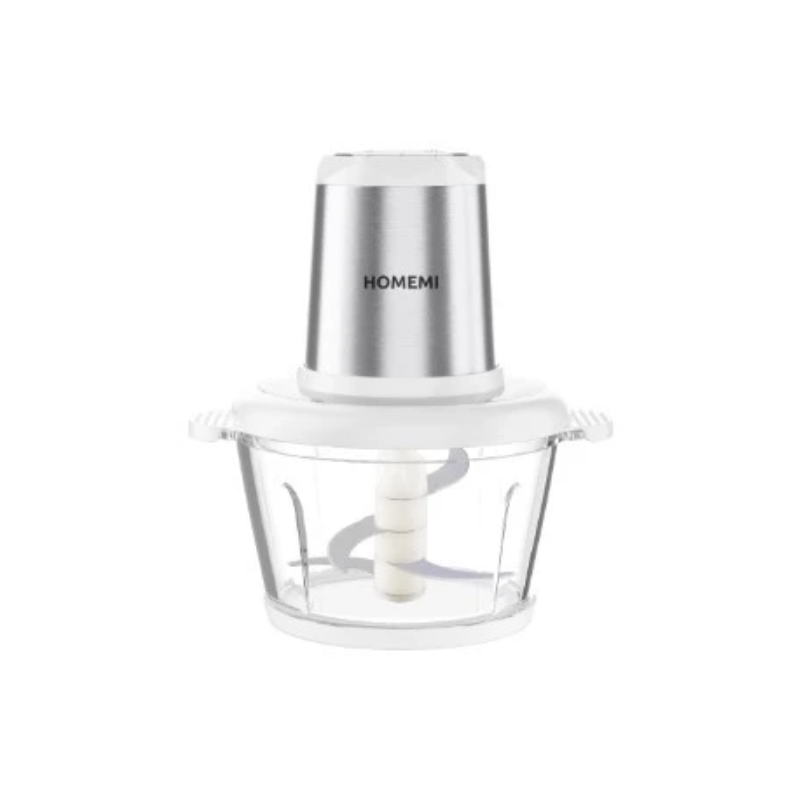 Homemi เครื่องปั่นบดสับ Food Chopper แรงปั่นสูง ทรงพลัง โถแก้วจุ 2 ลิตร (HM0076-P-WH)