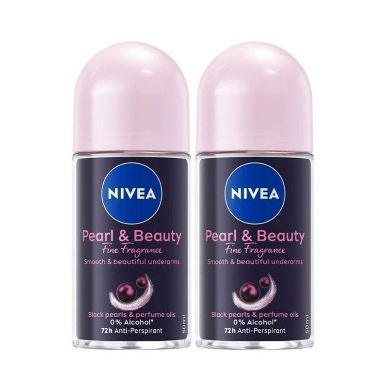 NIVEA PEARL & BEAUTY FINE FRAGRANCE ROLL ON 50 ml. x 2