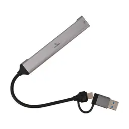 Thumbnail 3 of TECHPRO Port Hub 5-in-2 2xUSB 2.0/USB 3.0/Card reader SDTF Gray