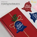 Thumbnail 2 of ดีแพ็ค ป้ายไดคัทรูปกระดิ่งพิมพ์ลาย สีน้ำเงิน ไม่เชือก T032(X'mas)B(Non-Rope) x 50 ใบ