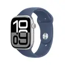 Thumbnail 2 of Apple Watch Series 10 GPS 46mm Silver Aluminium Case with Denim Sport Band - S/M