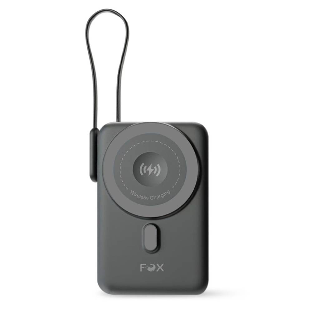 FOX Power bank 10000 mAh Mini Magnetic Wireless Model W1081C Black