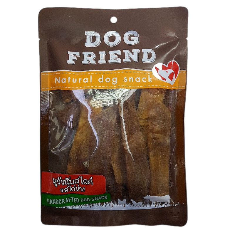 Dog Friend ขอนมสุนัข หูวัวนิ่มสไลด์ รสไก่ยาง 150g x 2 ซอง