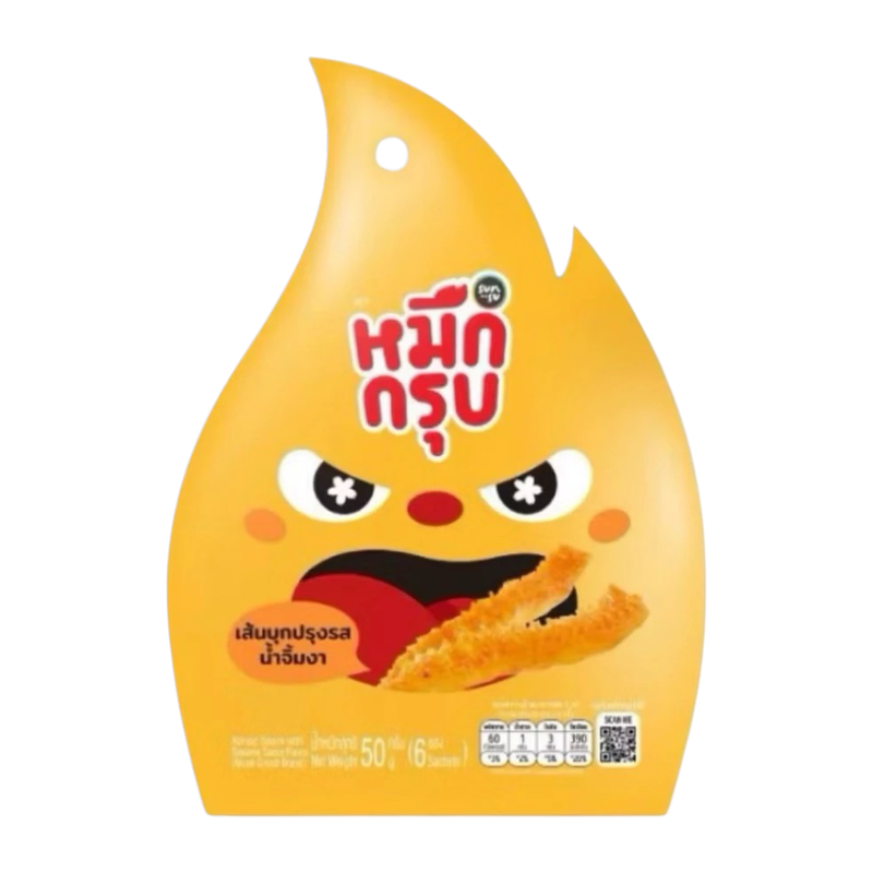 (6 ห่อ)Sunsu หมึกกรุบซันซุ  รสชาติใหม่ คละรสชาติได้ หมึกกรุบเส้นบุกปรุงรส ไขมันต่ํา บรรจุ 6 ซองต่อห่อ น้ํามันงา