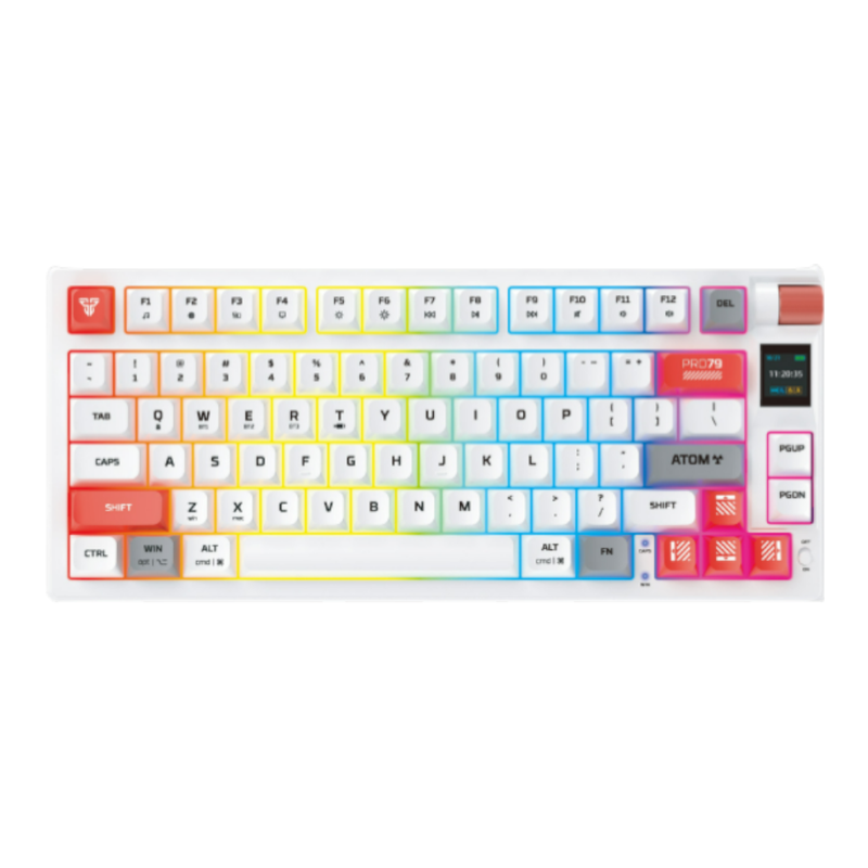 WIRELESS KEYBOARD (คีย์บอร์ดไร้สาย) FANTECH MK917 ATOM PRO79 (RED SWITCH / BLUE SWITCH RGB EN/TH) WHITE,BLUE SWITCH