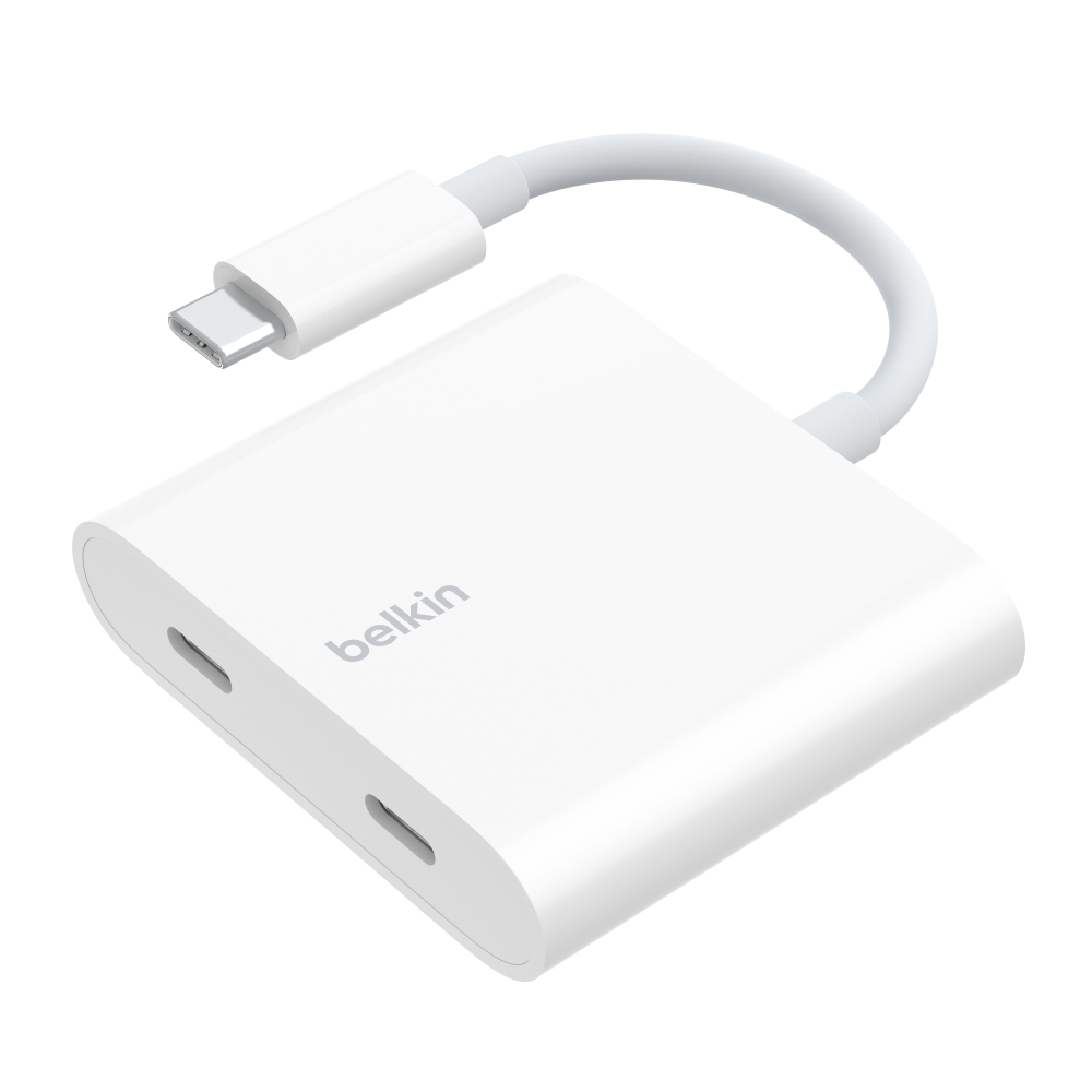 Belkin อะแดปเตอร์ USB-C ให้ชาร์จและฟังเพลงได้พร้อมกัน รองรับการโอนข้อมูล 10Gbps รุ่น WCZ002 (สีขาว)