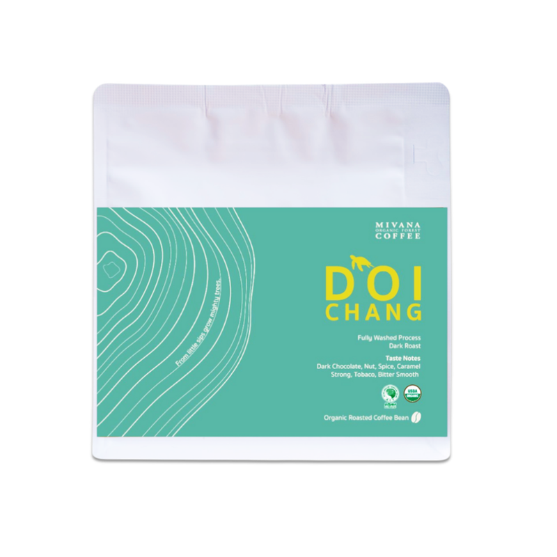 MIVANA COFFEE - DOI CHANG (DARK ROAST) ORGANIC ARABICA ROASTED COFFEE BEANS 100g.