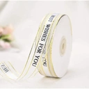 Thumbnail 1 of Ks Bakery ริบบิ้น Best Wishes For You สีขาว ขนาดหน้ากว้าง 2.5 ซม. ยาว 50 หลา