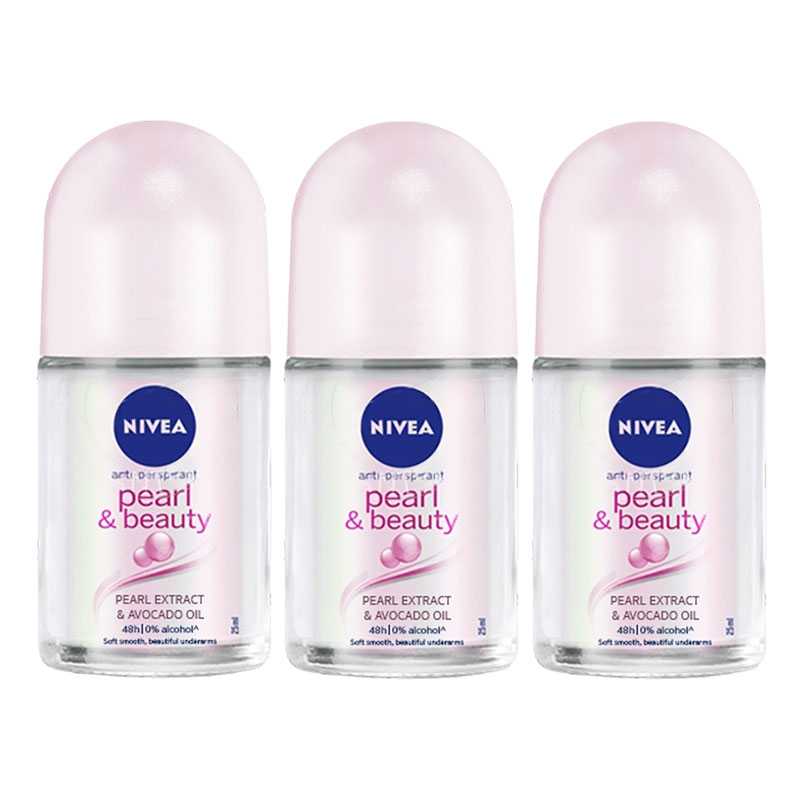 NIVEA Pearl And Beauty Roll-On 25 ml x 3