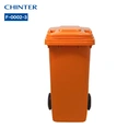 Thumbnail 1 of ถังขยะพลาสติก สีส้ม มีล้อ ฝาเรียบ 120 ลิตร - CHINTER F002-3-S946-C19L