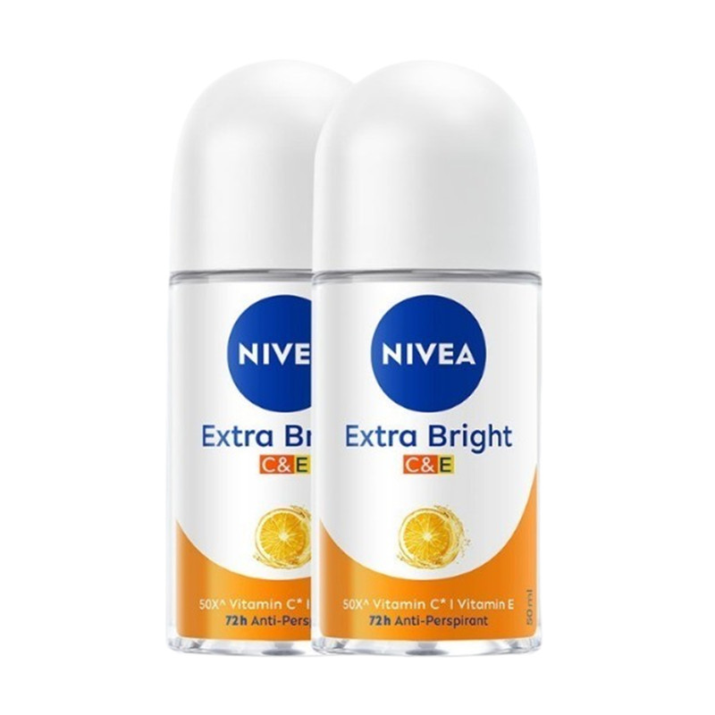 NIVEA Extra Bright C & E Roll-On 50 ml x 2