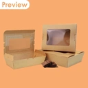 Thumbnail 3 of Matapat กล่องอาหารฝาพับ คราฟท์เข้ม (900 ml.) กล่องอาหารกระดาษ กล่องรักษ์โลก กล่องผลไม้ เจาะหน้าต่าง 600 , 900 ,1200 ml. (20กล่อง/แพ็ค)