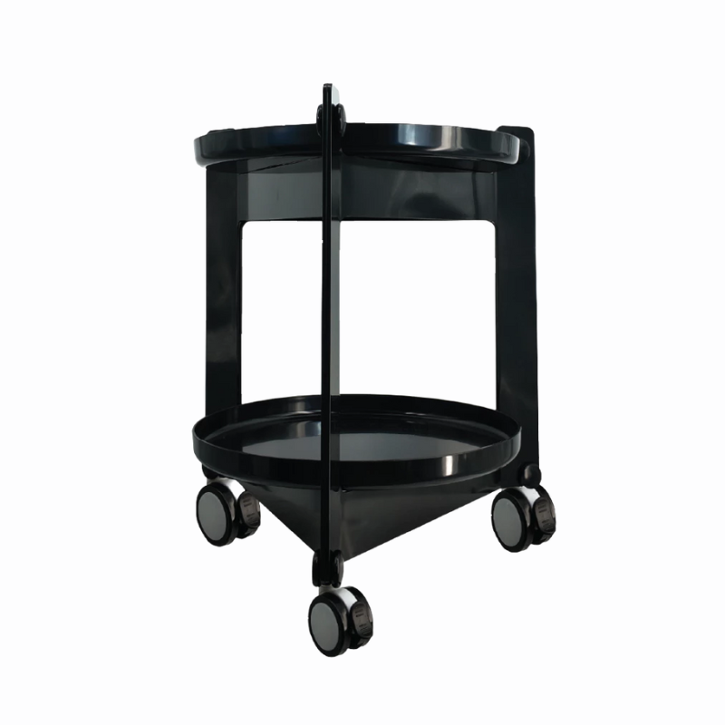 DKW Official Trolley รุ่น Rinrin โต๊ะเข็นมีล้อ 2ชั้น (ล้อล็อคได้) โต๊ะเสิร์ฟ โต๊ะข้างเตียง โต๊ะข้างโซฟา สีดำ