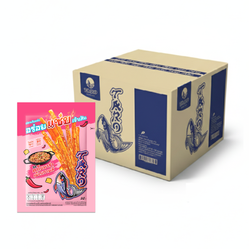 TARO BRAND SAUCE COATED  KOREAN SPICY CARBNARA FLAVOURED 18G. X36