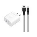 Thumbnail 1 of วีเกอร์ อะแดปเตอร์ Wall Charger 2 ช่อง USB-A พร้อมสายชาร์จ Lightning ยาว 1m. สีขาว