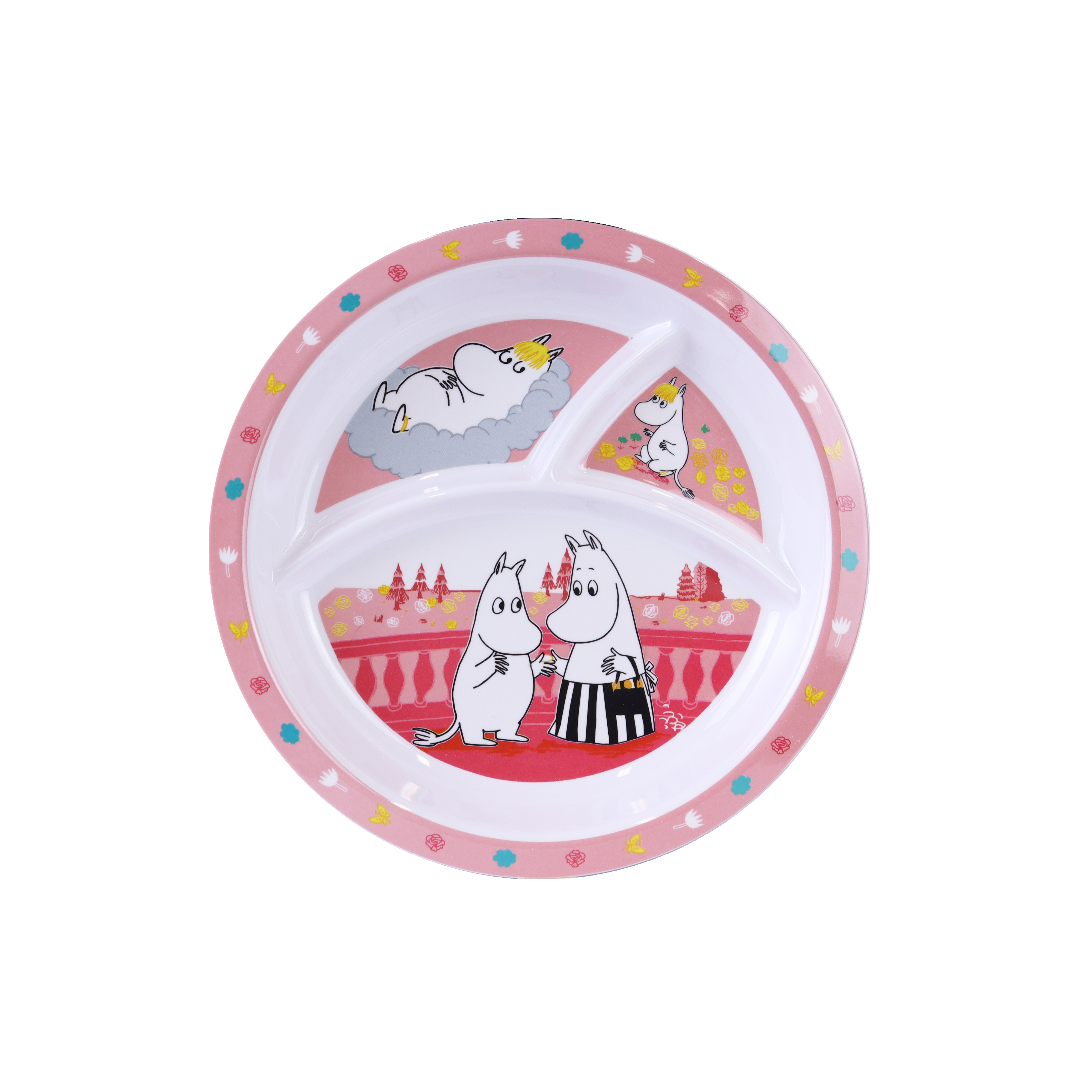 Super Lock 3-Compartment Melamine Plate Moomin Licensed Design 8200 Pink