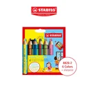 Thumbnail 2 of สตาบิโล ดินสอสี สีชอล์ค สีน้ำ WOODY 3IN1 DUO (แบบ 2 สีในแท่งเดียว) 6 แท่ง