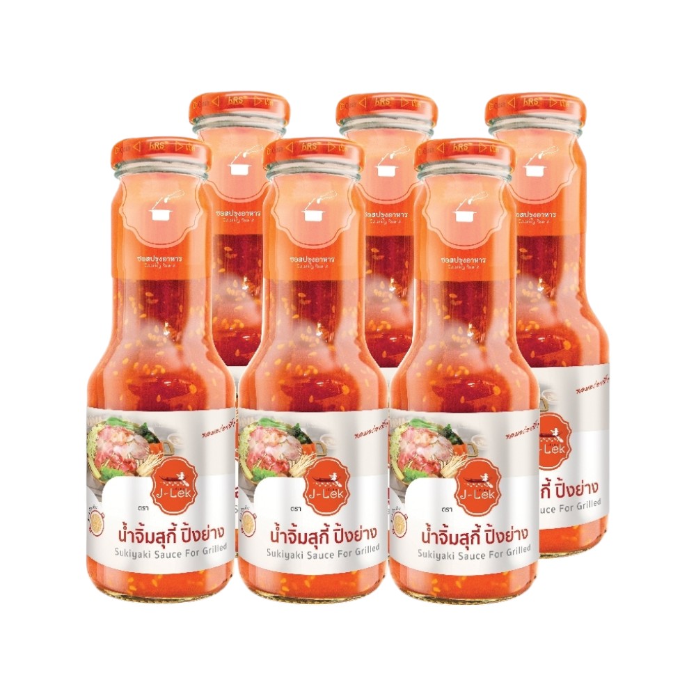 เจ๊เล็ก น้ำจิ้มสุกี้ ปิ้งย่าง ขวดแก้ว ขนาด 350 กรัม x 6 ขวด
