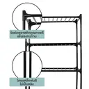 Thumbnail 3 of HAKONE ชั้นวางของเหล็ก 4 ชั้น รับน้ำหนัก 300 กก. 90 x 45 x 139 ซม. สีดำ