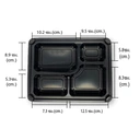 Thumbnail 5 of เอโร่ ถาดอาหาร 4 ช่อง พร้อมฝา แพ็ค 25 ชุด