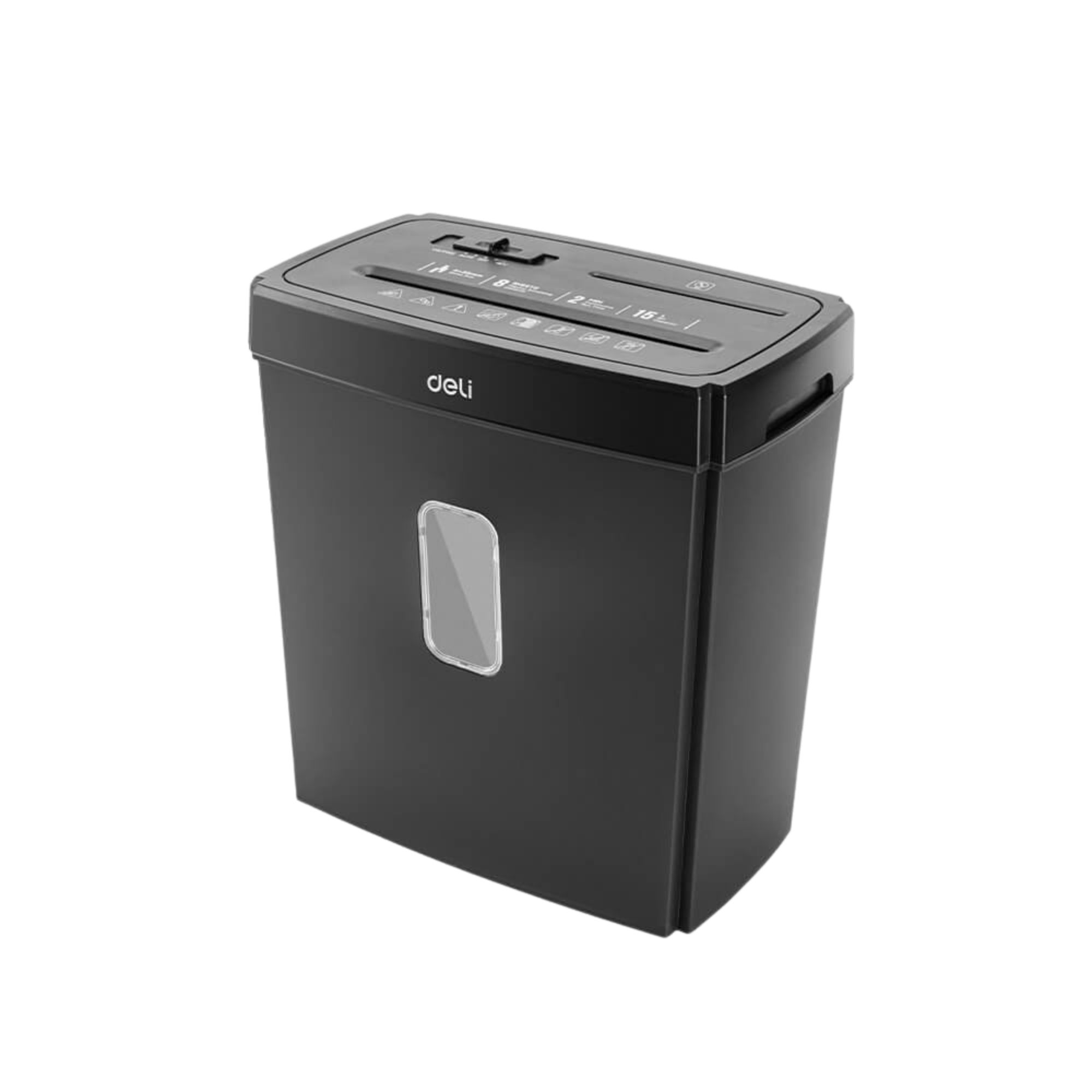 Deli เครื่องทําลายเอกสาร 15ลิตร 8แผ่น/ครั้ง สีขาว รุ่น ET018 1เครื่อง