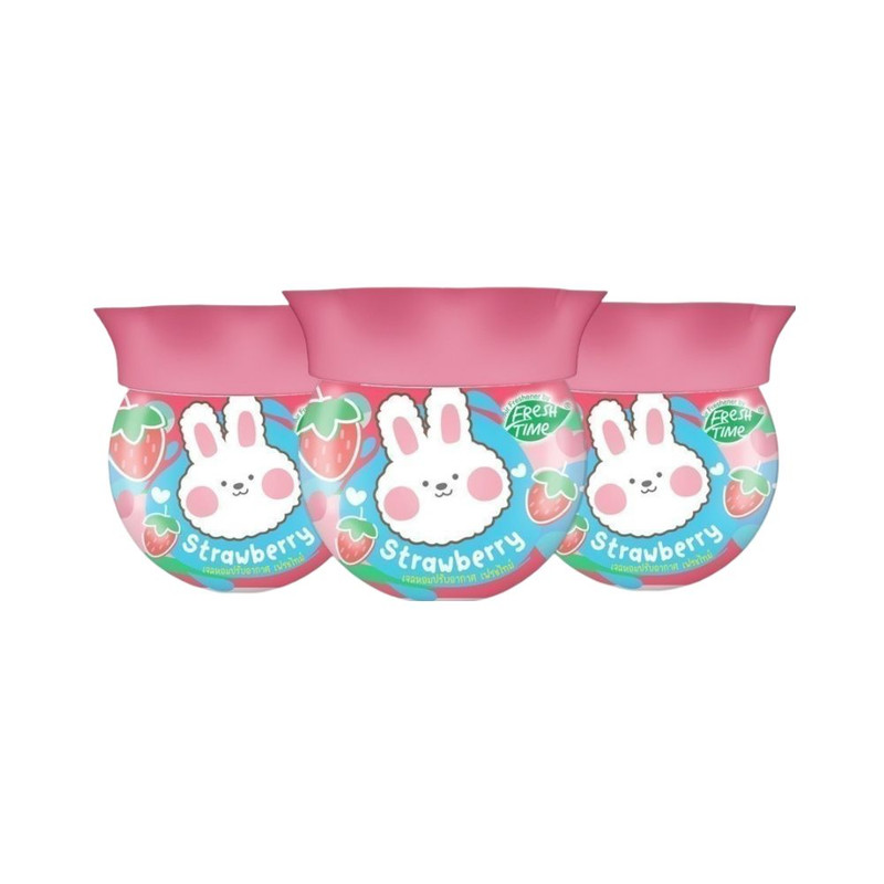 [แพ็ค3ชิ้น] FreshTime X Chupa Chups เจลหอมปรับอากาศ เจลหอม กลิ่นสตอเบอร์รี่ ขนาด 155 กรัม