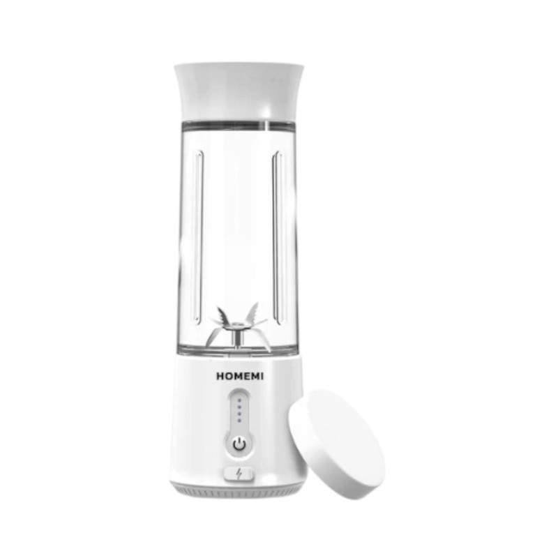 Homemi เครื่องปั่นผลไม้ไร้สาย Portable Blender กําลังมอเตอร์สูง 150 วัตต์ ปั่นน้ําแข็งได้ แบตเตอรี่ 4,000 / ขาว (058-P-WH)