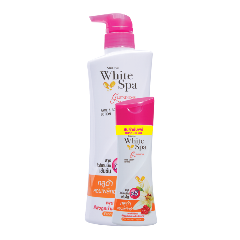MISTINE WHITE SPA GLUTATHIONE  BRIGHTENING  LOTION  400ML  FREE 80ML
