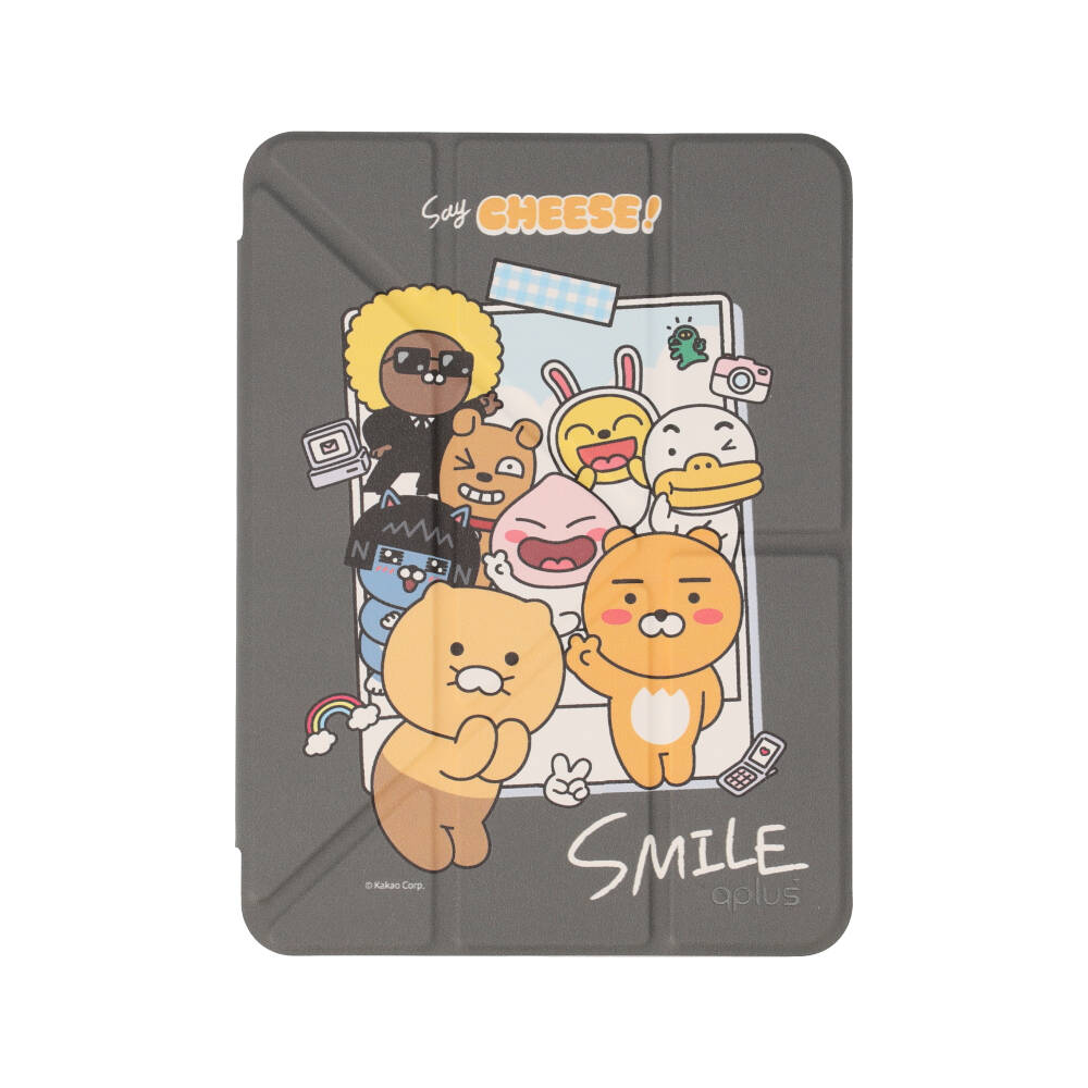 QPLUS x KAKAO & Friends Case iPad Mini 7/6 2024 Y Model Say Cheese Grey