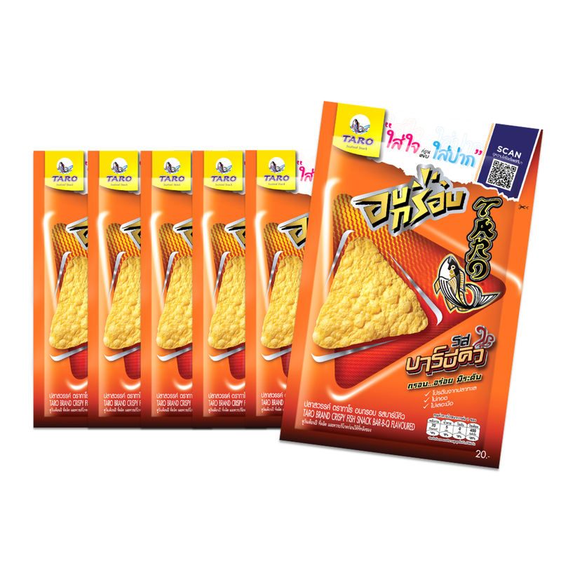 TARO BRAND CRISPY FISH SNACK BAR-B-Q FLAVOURED 18G. X6