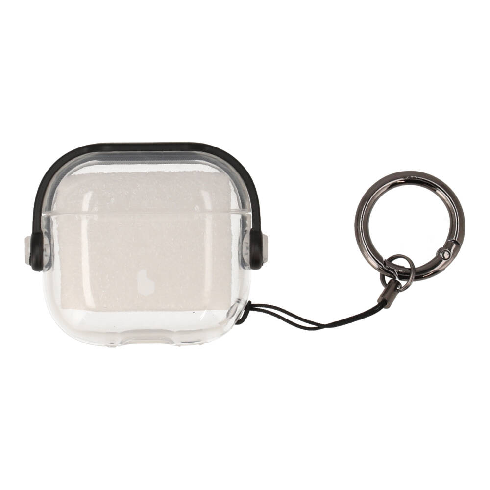 Blue Box Casing for AirPods 4 Crystal with anti-lost protective Black