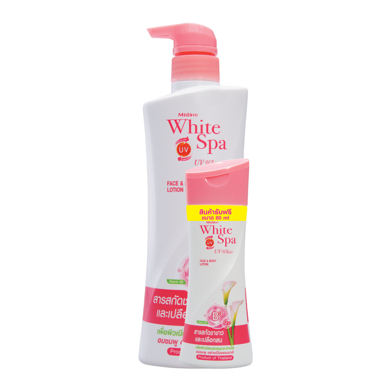 MISTINE WHITE SPA UV WHITE LOTION 400ML  FREE 80ML