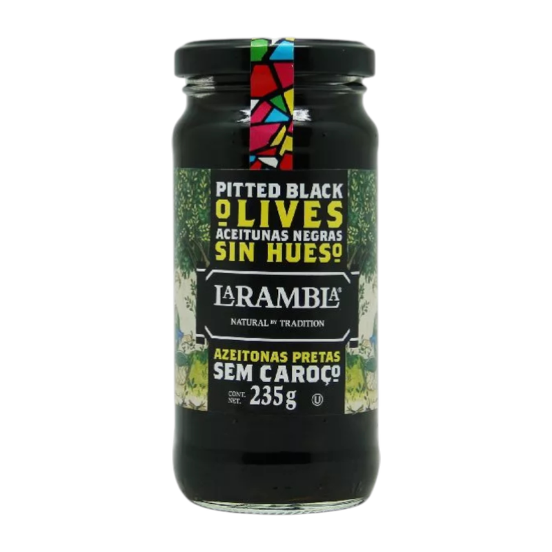 La Rambla Pitted Black Olives ลาแรมบลา มะกอกดําไร้เมล็ด 235g