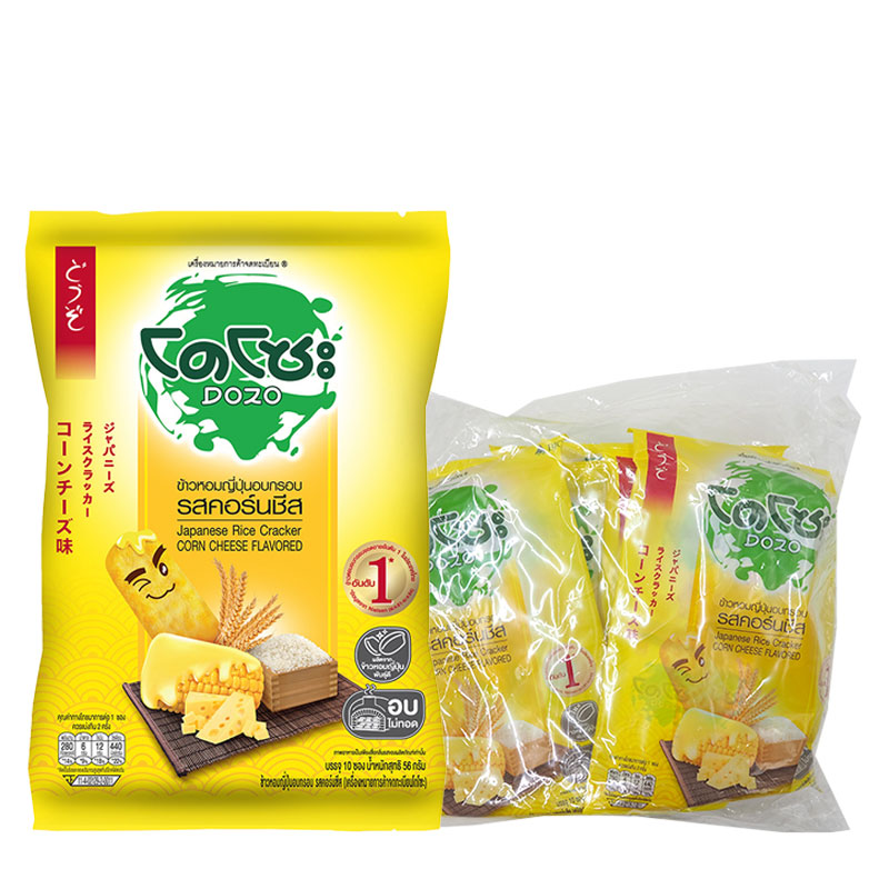 โดโซะ ข้าวหอมญี่ปุ่นอบกรอบ รสคอร์นชีส 56 ก. x 6
