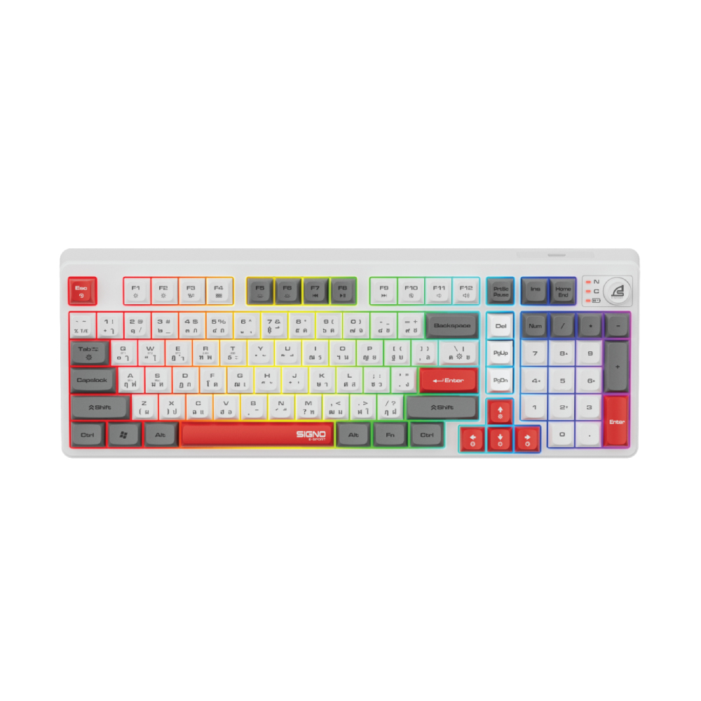 SIGNO Gaming Keyboard EXODUS KB-726 Tri-Mode White