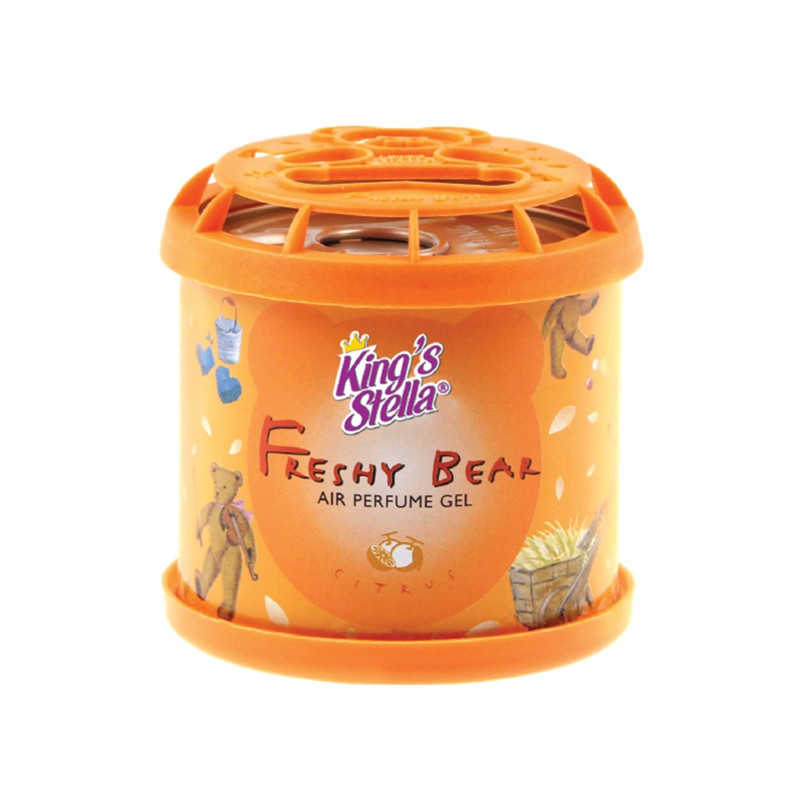 King's Stella (คิงส์สเตลล่า) Freshy Bear Gel  น้ําหอมหมีคิงส์ น้ําหอมติดรถยนต์ เจลน้ําหอมปรับอากาศ หอมฟุ้ง หอมนาน 80 g Citrus (สีส้ม)