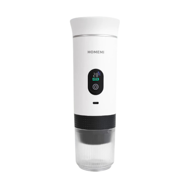 Homemi เครื่องชงกาแฟพกพา Portable Electric Espresso Machine ทํางานไร้สาย ชงได้ทั้งแคปซูลและผงกาแฟสด HM0109 (สีขาว)