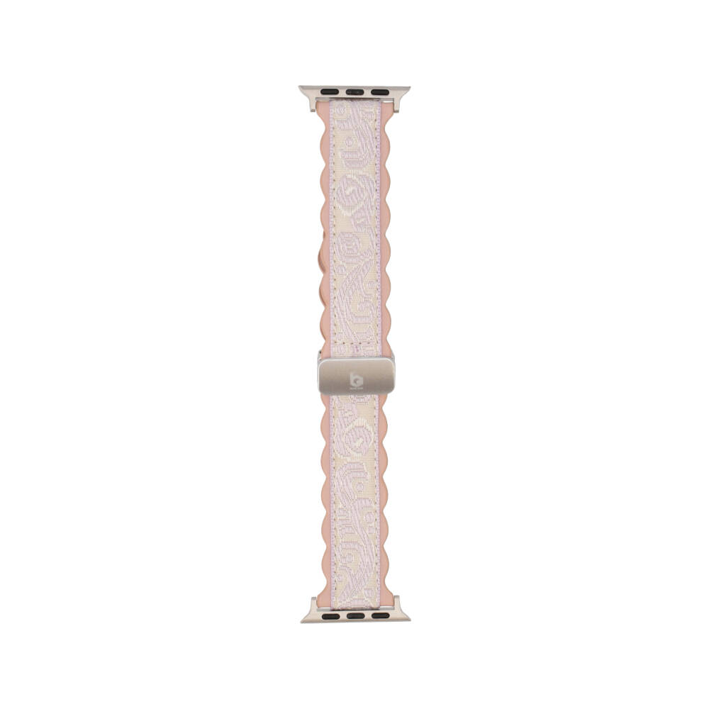 BLUE BOX Apple Watch 6,7,8,9,10,SE1,SE2 39/40/41/42 mm Woven on PU Notch Pink