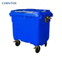 Thumbnail 2 of ถังขยะพลาสติก สีน้ำเงิน มีล้อ หูเหล็กกัลวาไนซ์ทนสนิม 660 ลิตร - CHINTER F517-S946-C02