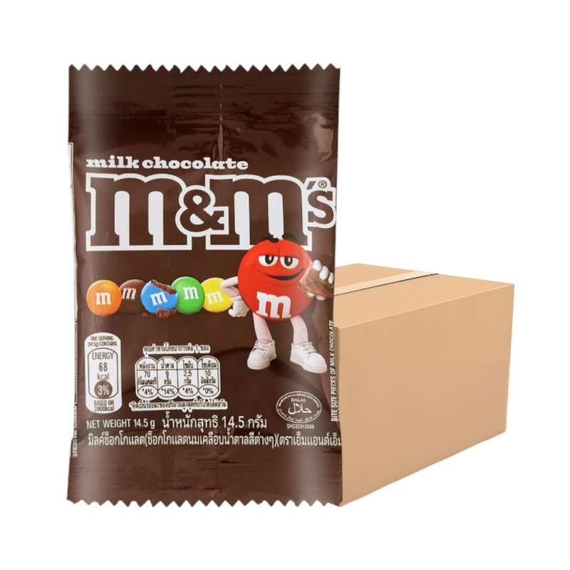 [แพ็ก 12 ชิ้น] M&M’s Milk Choco เอ็มแอนด์เอ็ม ช็อกโกแลตนม 14.5 กรัม