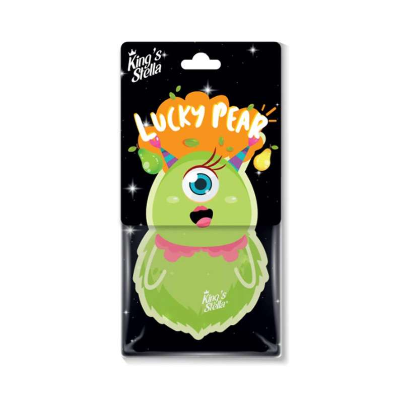 King's Stella (คิงส์สเตลล่า) Little Monster แผ่นน้ำหอมปรับอากาศ รูปตัวการ์ตูนน่ารัก น้ำหอมแขวนตู้ แขวนรถยนต์ Lucky Pear