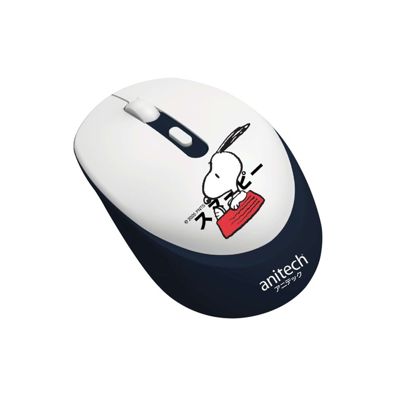 Anitech X Snoopy 3 เม้าส์ไร้สาย รุ่น SNP-W240 คลิกเงียบ เชื่อมต่อแบบ USB ปรับ DPI 3 ระดับ SNP-W240-BK