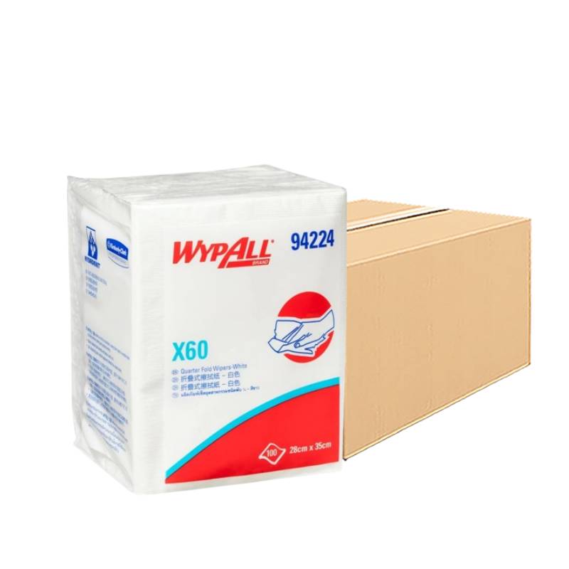 WYPALL X60 Cleaning Wiper 28 x 35 cm White 100 Sheets x 8