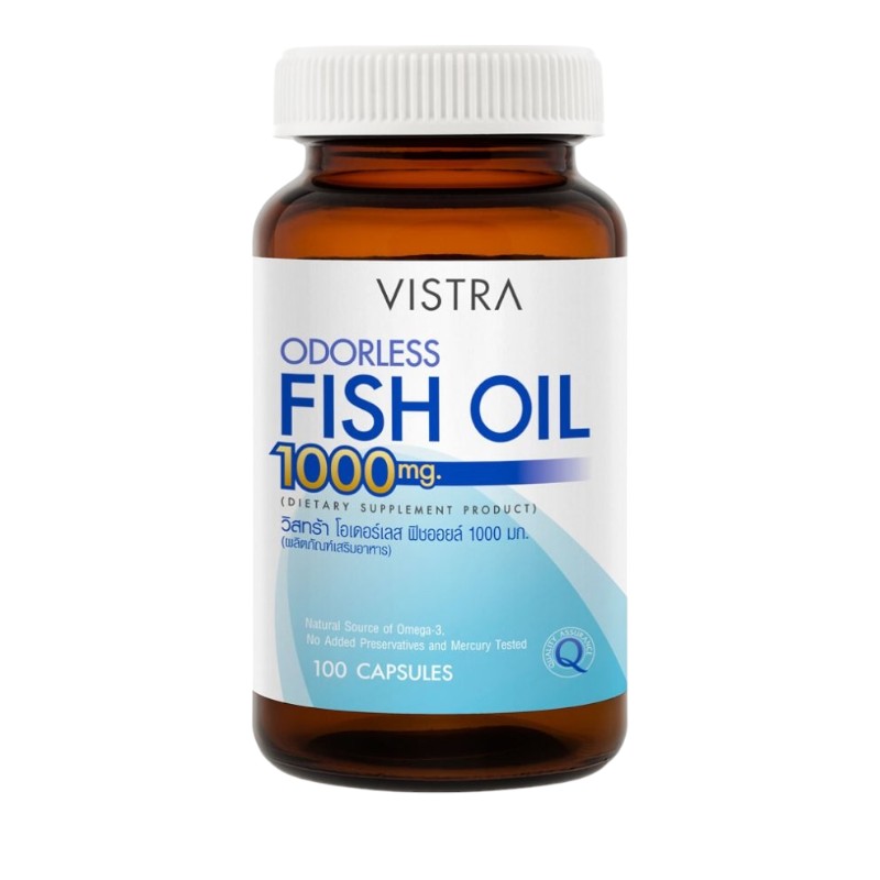 VISTRA Dietary Supplement Odorless Fish Oil 1000 mg 100 Capsules + 45Capsules Free 10 Capsules